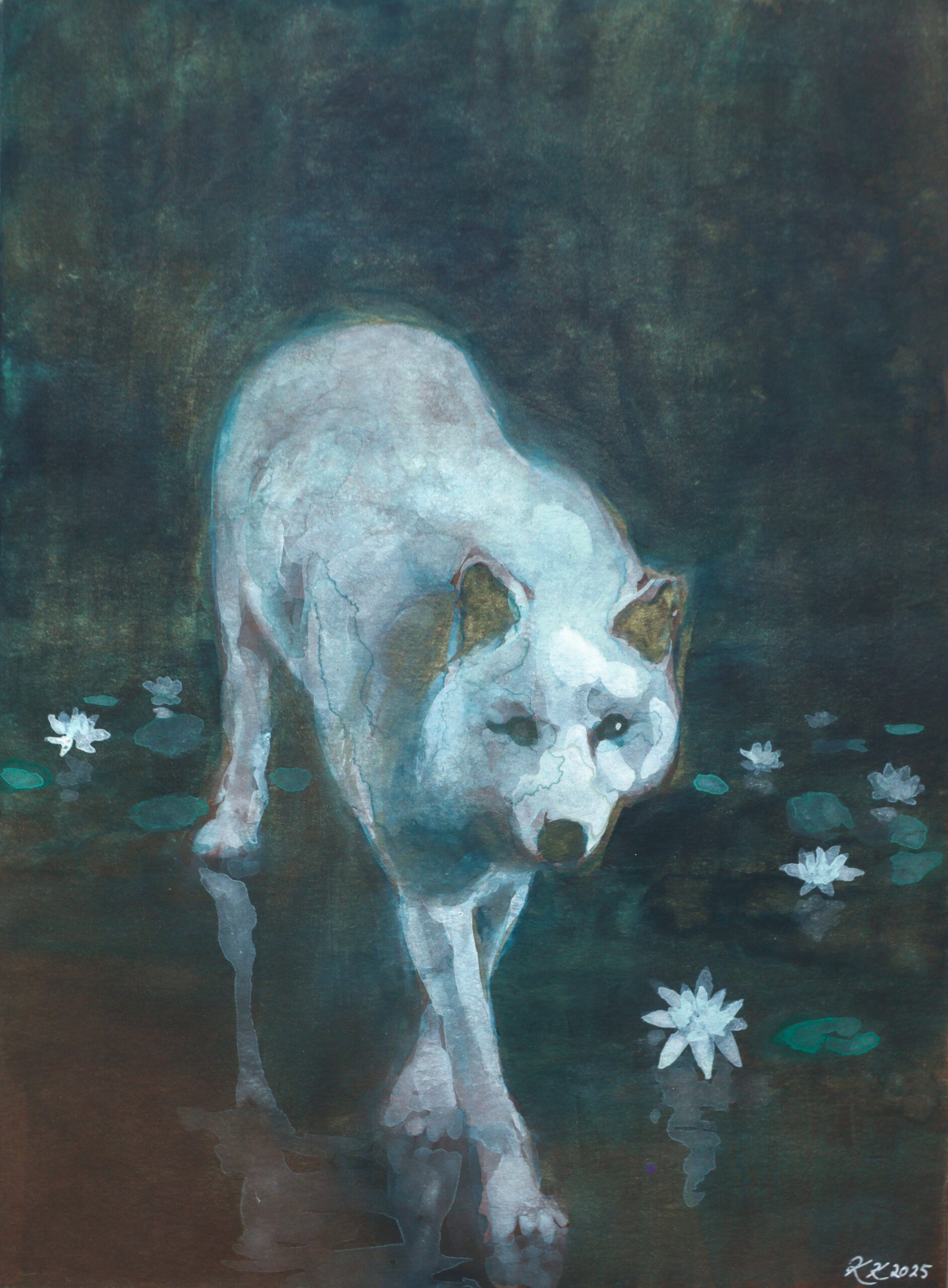 Läpikulkija 2025 Akvarelli ja guassi paperille 26x19cm