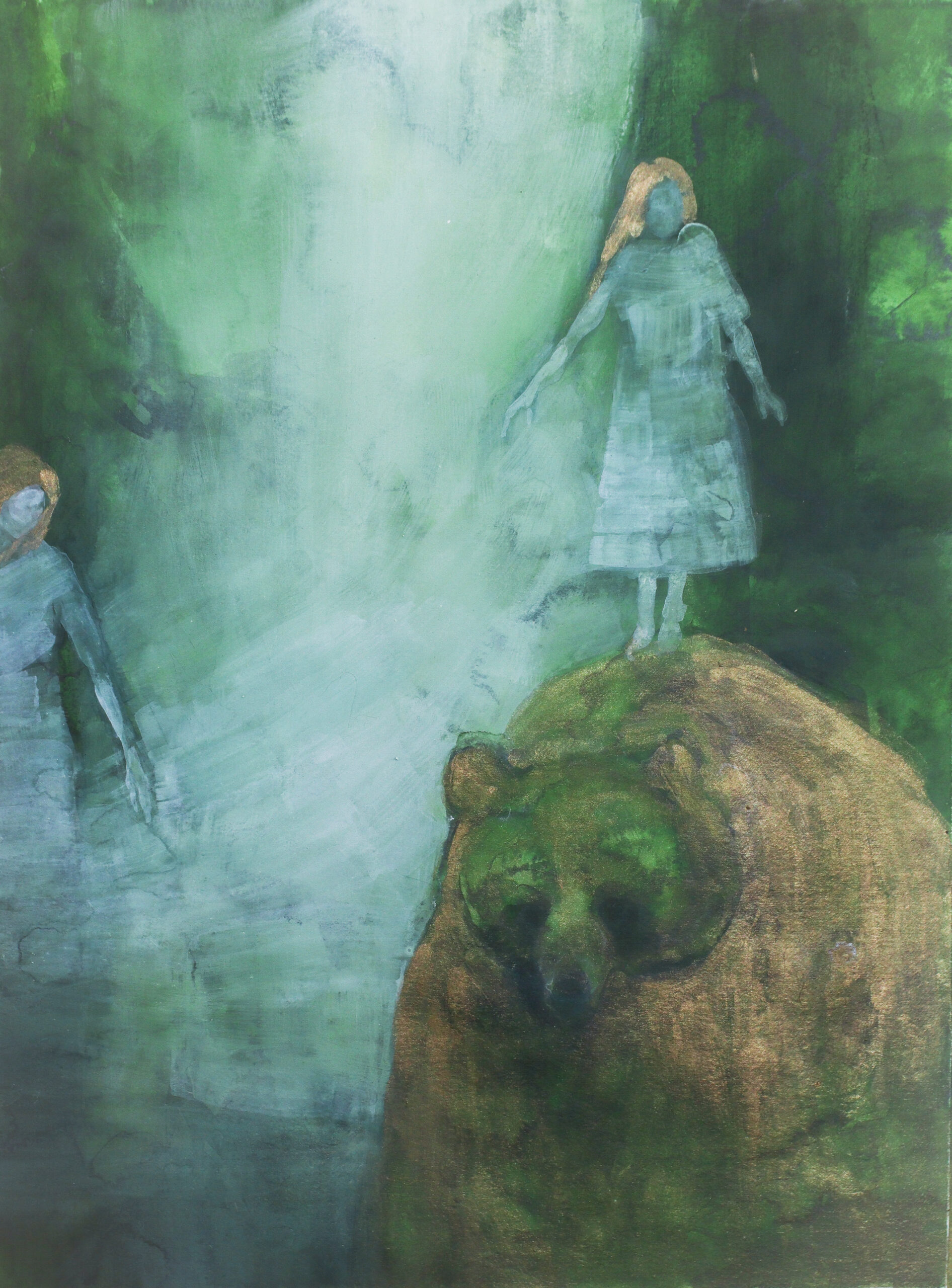 Leikkipaikka 37,5 x 28cm Muste, akvarelli ja guassi paperille, 2025-2-2